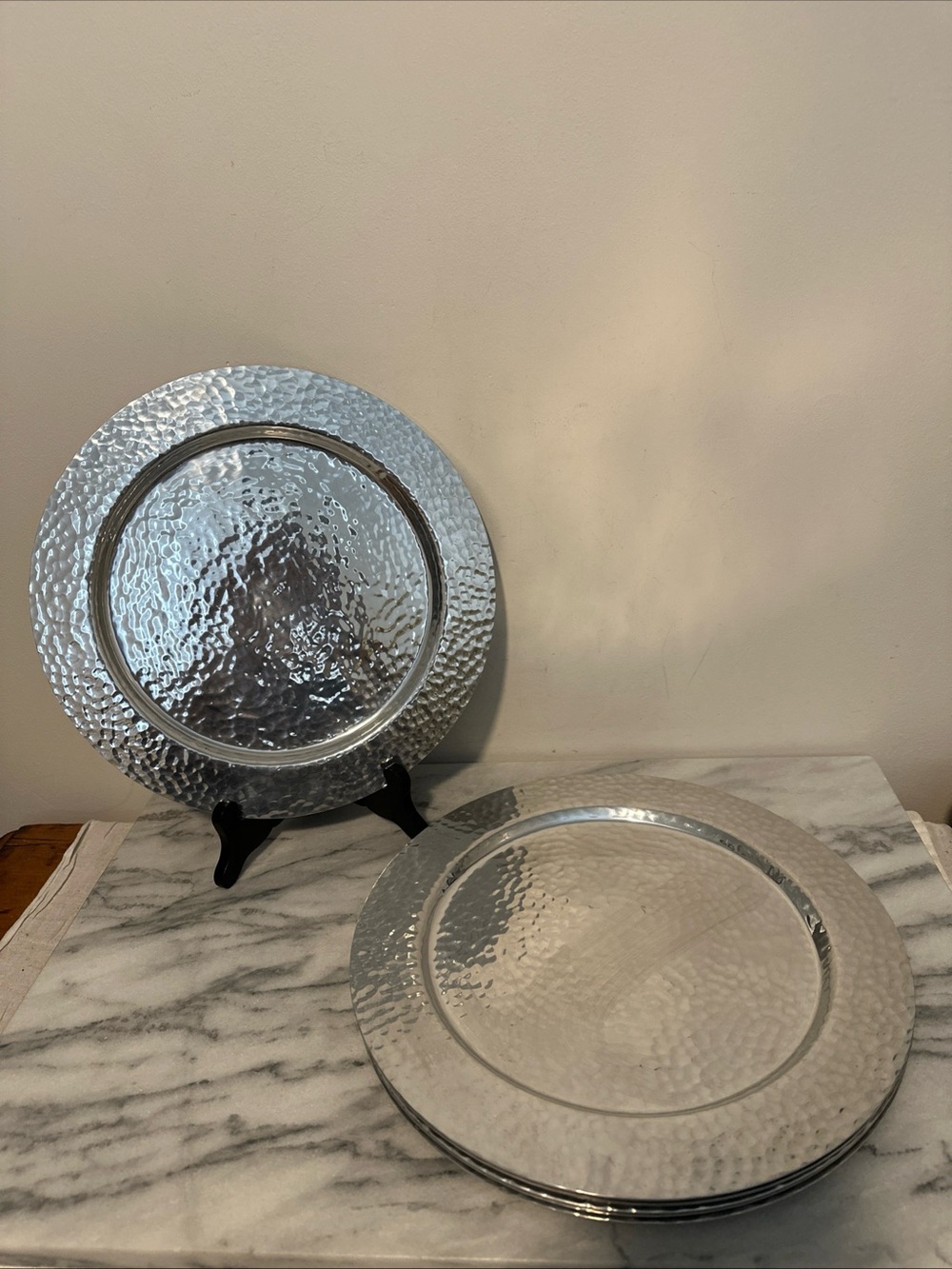 West elm Hammered Silver Charger Plates - Set of 6 chargers 13” D